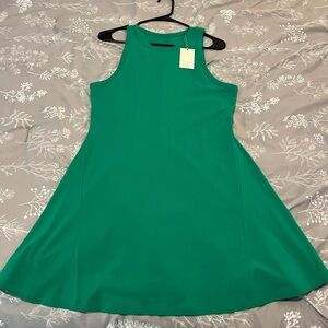 Green casual skater dress